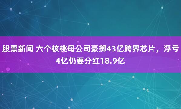 股票新闻 六个核桃母公司豪掷43亿跨界芯片，浮亏4亿仍要分红18.9亿
